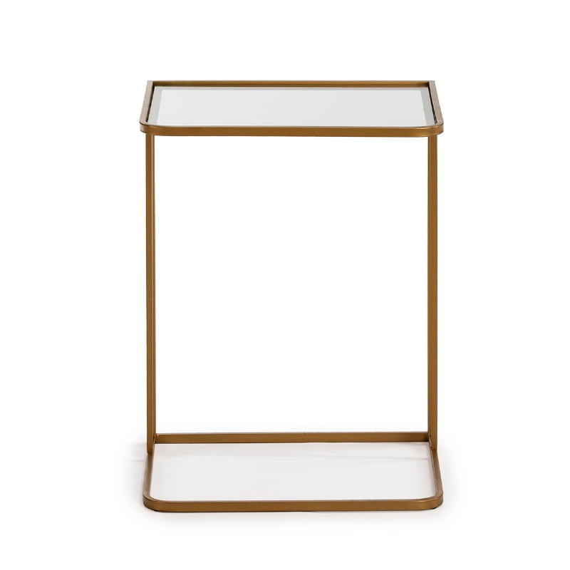 Side Table 46X35X61 Glass Metal Golden - image 51143