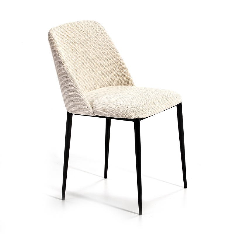 Chair 56X52X77 Metal Black Fabric White - image 51166