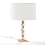 Table Lamp Without Lampshade 12X12X42 Acrylic Metal Golden