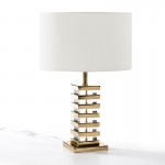Lampe de Table sans abat-jour 15x15x41 Acrylique Métal Doré