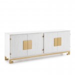 Sideboard 4 Doors 201X43X78 Wood White Golden