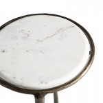 Side Table 68X32X62 Marble White Black Wrought Iron Golden