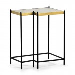 Side Table 48X32X60 Marble White Metal Golden Black