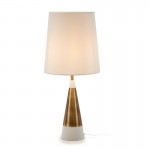 Table Lamp Without Lampshade 13X13X45 Metal Golden White
