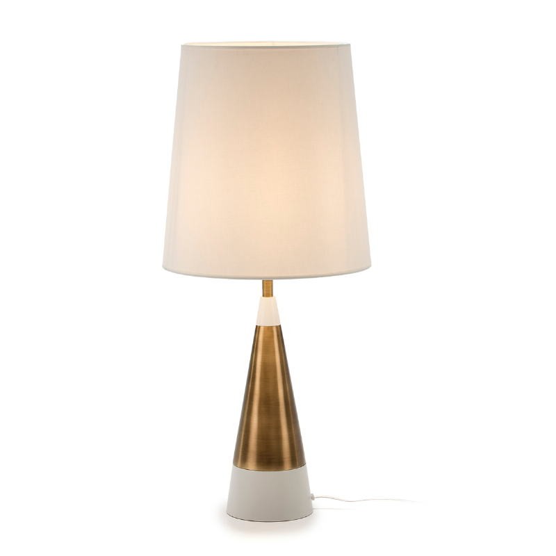Table Lamp Without Lampshade 13X13X45 Metal Golden White - image 51646