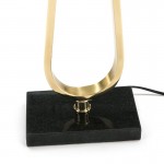 Table Lamp Without Lampshade 20X13X60 Metal Golden Stone Black