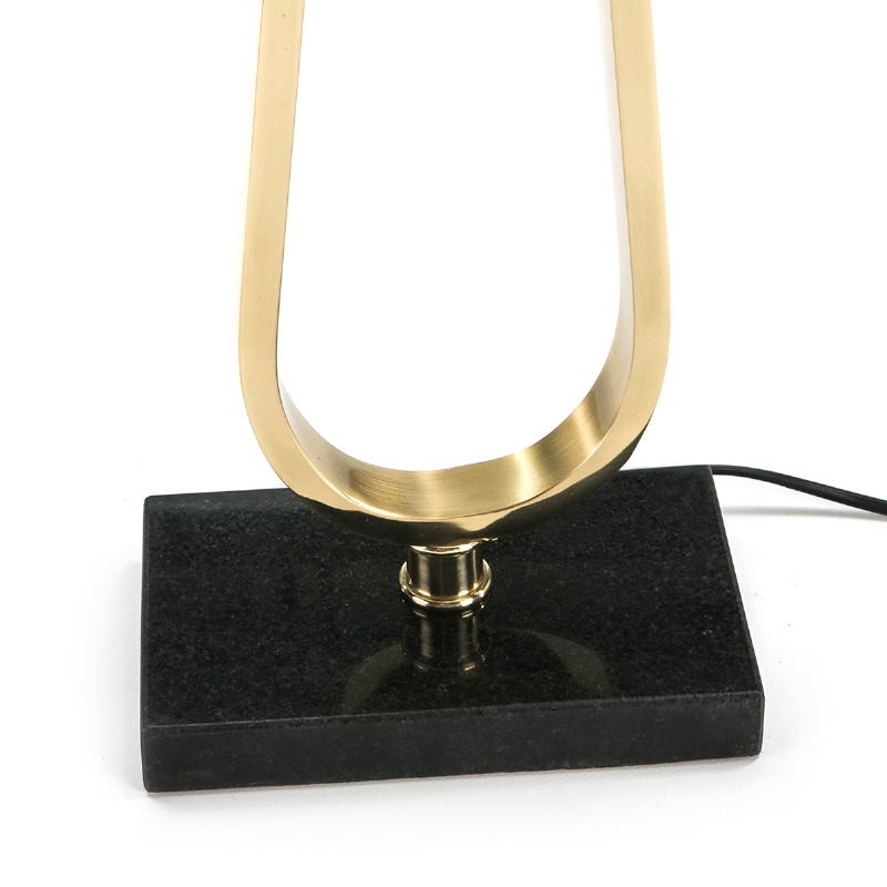Table Lamp Without Lampshade 20X13X60 Metal Golden Stone Black - image 51657