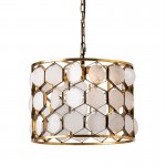 Hanging Lamp 46X46X40 Metal Golden Marble White