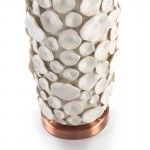 Lampe Auf Tisch Ohne Bildschirm 17X15X52 Keramik Weiß/Metall Kupferfarbe