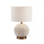 Table Lamp Without Lampshade 25X16X33 Shells White Metal Golden