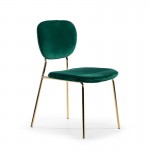 Chair 45X55X82 Metal Golden Fabric Green