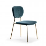 Chair 45X55X82 Metal Golden Fabric Blue