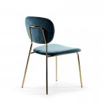 Chair 45X55X82 Metal Golden Fabric Blue