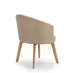 Chair 61X59X78 Wood Natural Fabric Beige