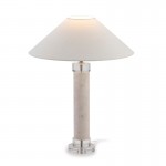 Lampe de Table sans abat-jour 13x13x52 Méthacrylate Marbre Blanc Métal Argent