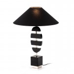 Table Lamp Without Lampshade 14X10X55 Granite Black Metal Silver