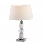 Table Lamp Without Lampshade 13X13X40 Methacrylate Marble White Metal Silver
