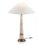 Table Lamp Without Lampshade 15X15X57 Methacrylate Marble White Metal Golden