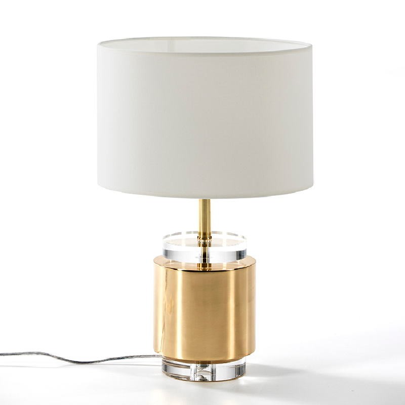 Lampe de Table sans abat-jour 14x33 Acrylique Métal Doré - image 51950
