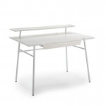 Schreibtisch 120X70X91 Holz Weiß/Metall Weiß