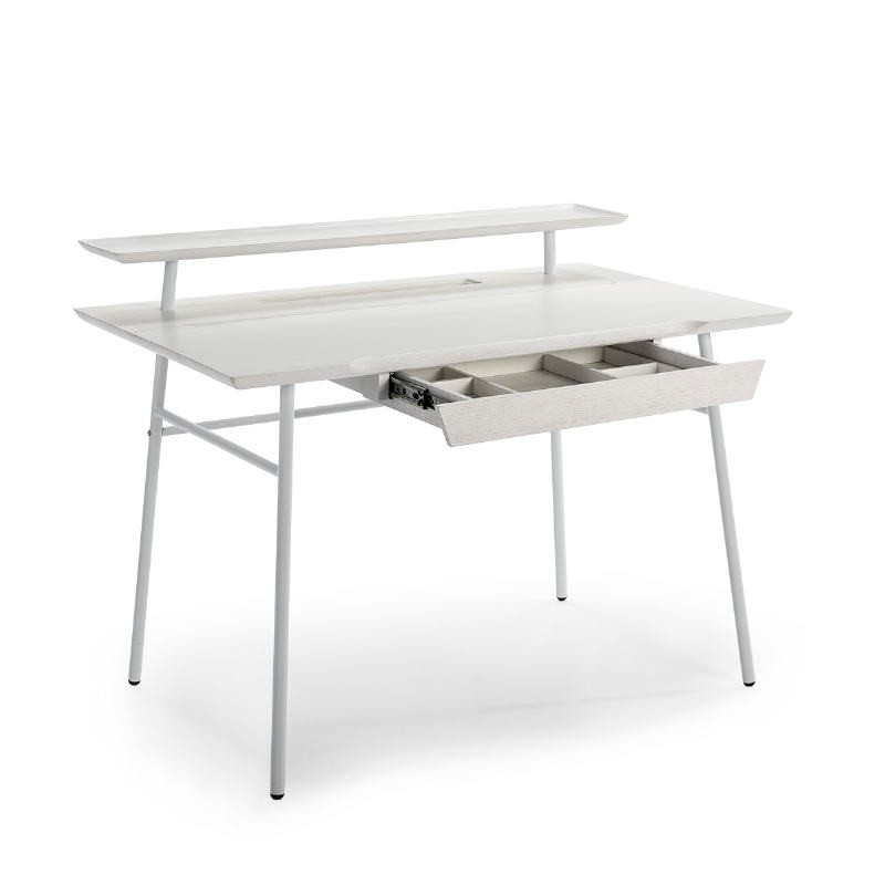 Desk 120X70X91 Wood White Metal White - image 52091