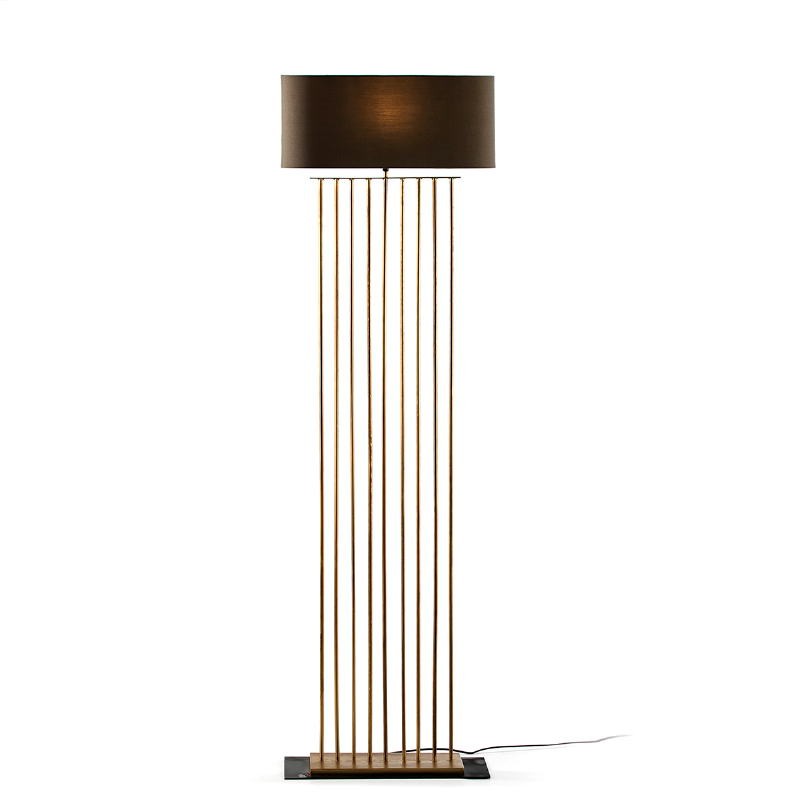 Standard Lamp 47X21X139 Metal Golden With Lampshade Grey - image 52103