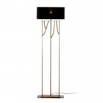 Standard Lamp 47X21X140 Metal Golden With Lampshade Black