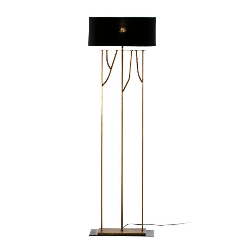 Standard Lamp 47X21X140 Metal Golden With Lampshade Black - image 52113