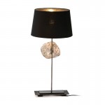 Table Lamp 30X13X53 Nacre Metal With Lampshade Black
