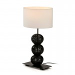 Table Lamp 30X14X45 Metal Coconut Black With Lampshade White
