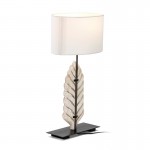 Table Lamp 30X13X46 Metal Wood White With Lampshade White