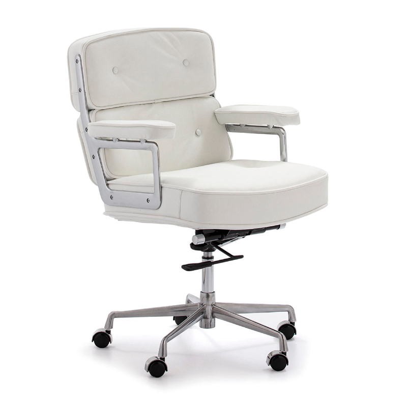 Office Chair 64X60X93 99 Metal Leather White - image 52180