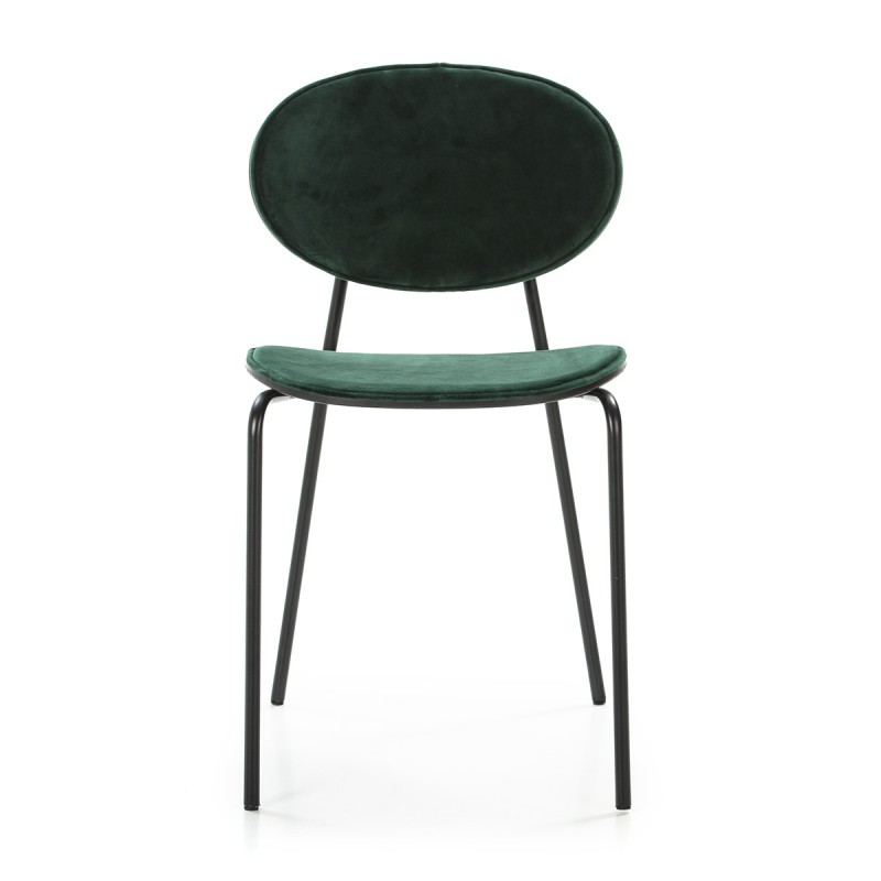 Chair 42X51X78 Metal Black Abs Black Velvet Green - image 52236