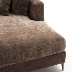 Sofa Corner 4 Seater 326X215X87 Cm Fabric Dark Brown