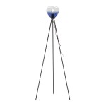 Stehlampe 60X60X160 Metall Schwarz/Kristall Blau