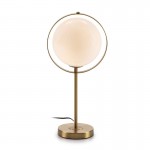 Table Lamp 25X25X52 Glass White Metal Golden