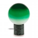 Lampada Da Tavolo 25X25X37 Vetro Bianco Verde Marmo Verde