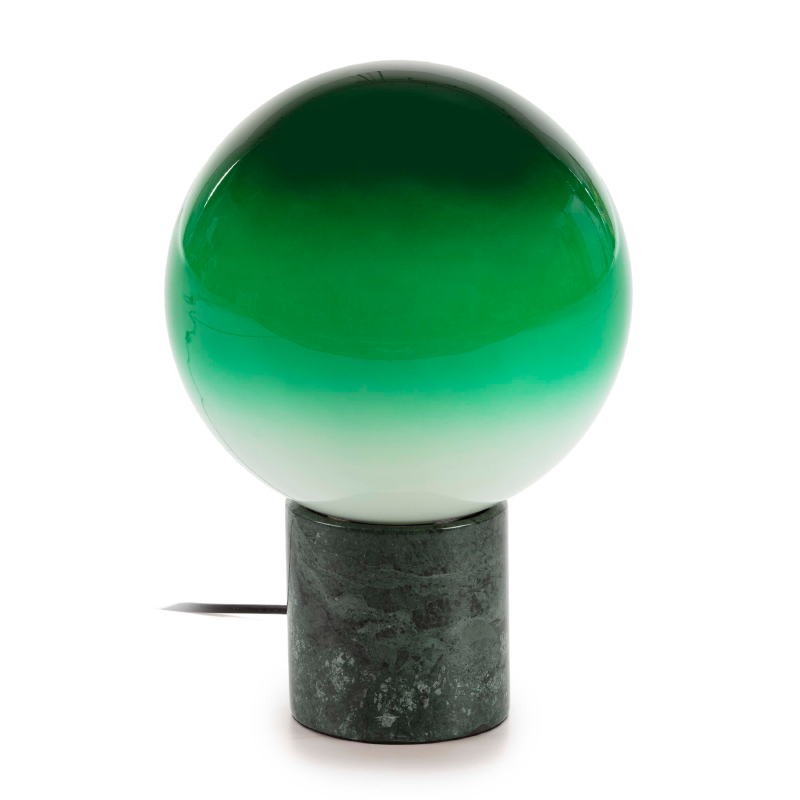 Lampada Da Tavolo 25X25X37 Vetro Bianco Verde Marmo Verde - image 52375
