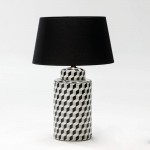 Lampe de Table sans abat-jour 23x51 Céramique Noir Blanc Gris