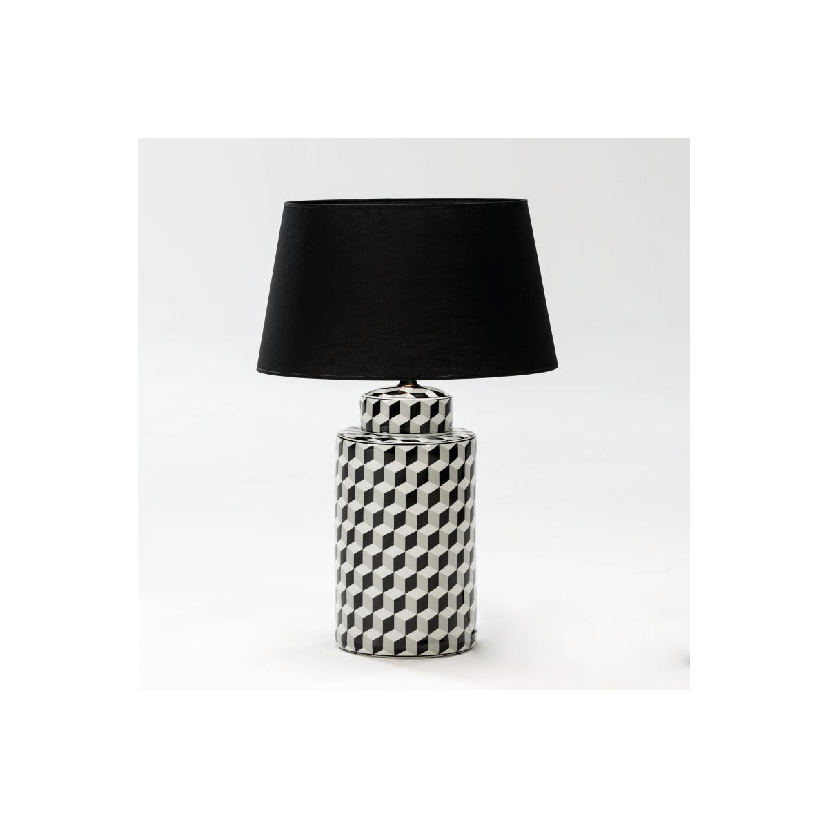 Lampe Auf Tisch Ohne Bildschirm 23X23X51 Keramik Schwarz/Weiß/Grau