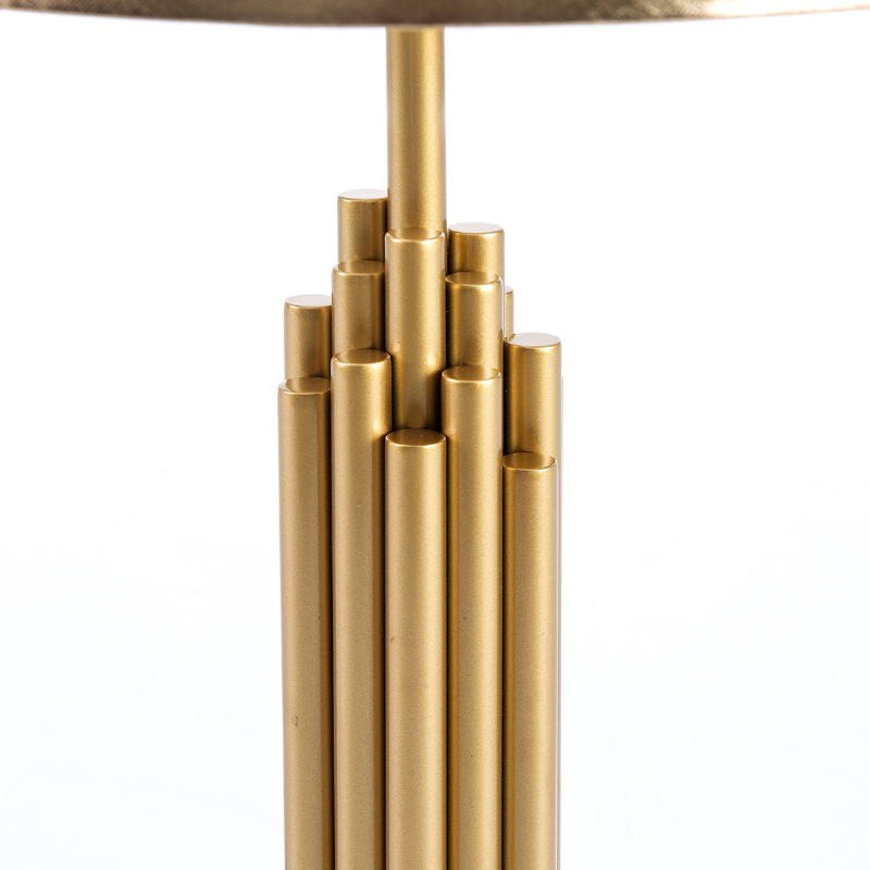 Lampe de Table avec abat-jour 38x38x70 Métal Doré - image 52528