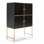 Bar Furniture 100X50X151 Wood Black Metal Golden