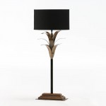 Lampe de Table avec abat-jour 30x28x74 Métal Bois Noir