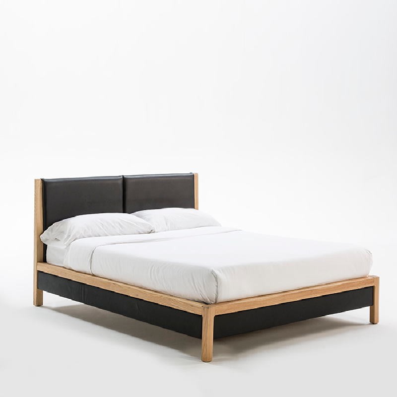 Bed 163X205X100 Wood P.Leather Black - image 52957