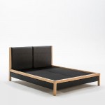 Bed 163X205X100 Wood P.Leather Black