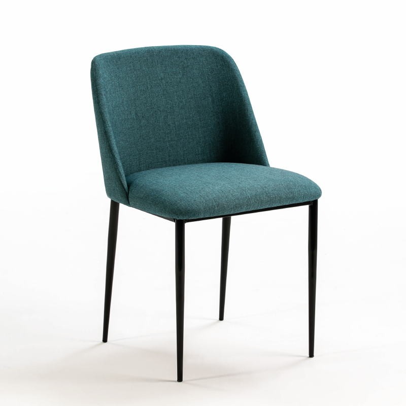 Chair 56X52X77 Metal Black Fabric Blue Model 2 - image 52979