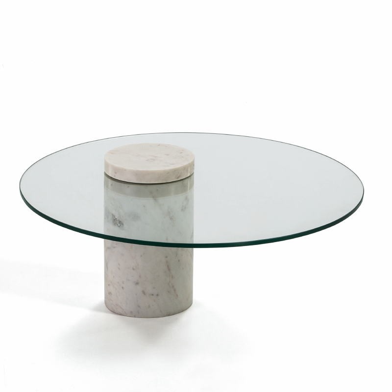 Coffee Table 76X32 Glass Marble White - image 53005