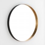 Miroir 90x6x90 Verre Métal Feuille d'or Noir