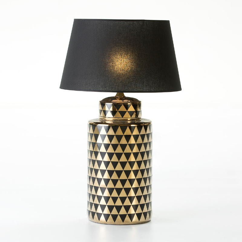 Lampe de Table sans abat-jour 23x23x51 Céramique Doré Noir - image 53092
