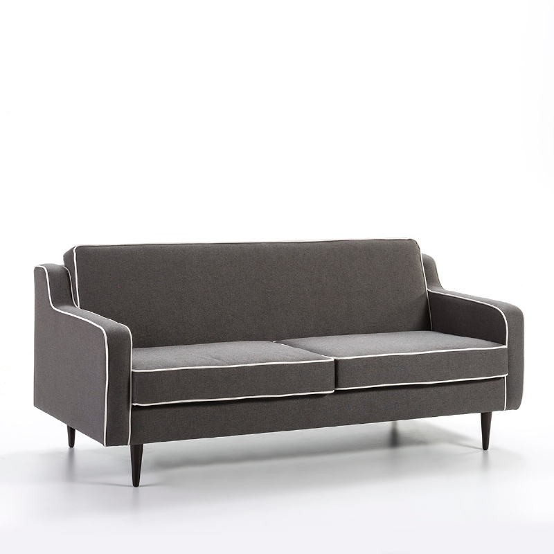 Sofa 3 Seater 201X91X88 Anthracite Gray Fabric - image 53125